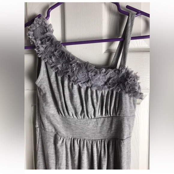 Kiddo by Kate Girls CASUAL Maxi Dress - Size 10 -GRAY - One Sleeve - Picture 3 of 5